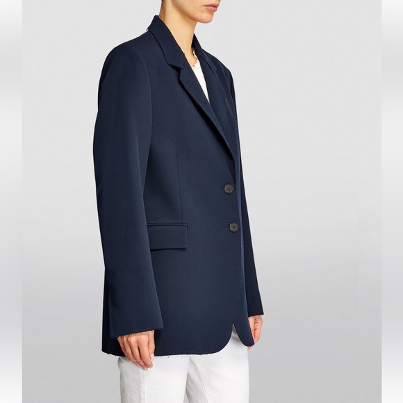 FRAME Oversized Raw Edge Navy Blazer XS - Picture 11 of 15